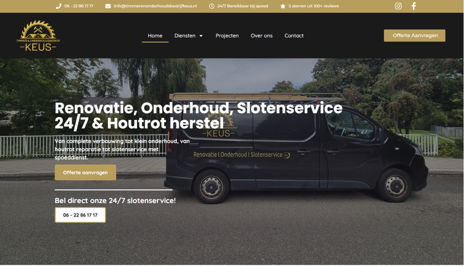Timmer en onderhouds bedrijf Keus CynStudio webdesign